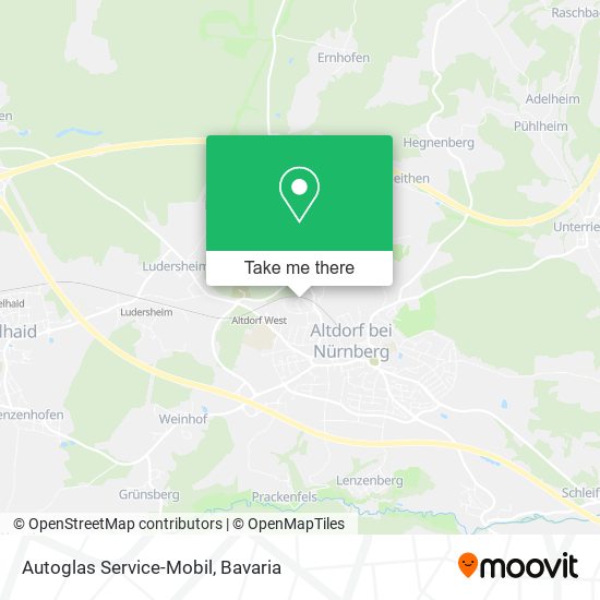 Autoglas Service-Mobil map