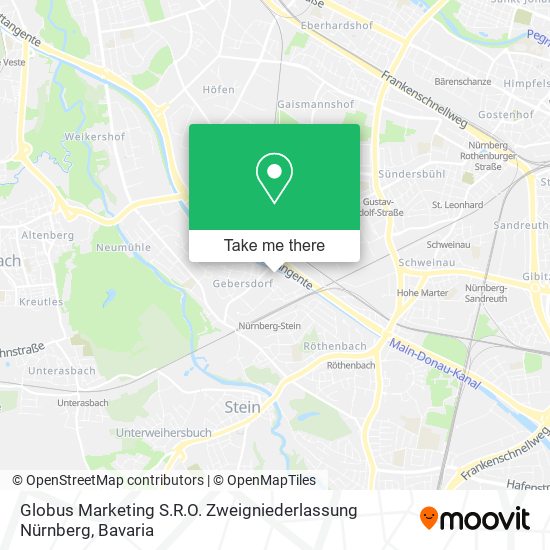 Карта Globus Marketing S.R.O. Zweigniederlassung Nürnberg