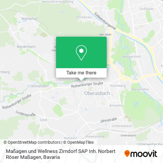 Карта Maßagen und Wellness Zirndorf SAP Inh. Norbert Röser Maßagen