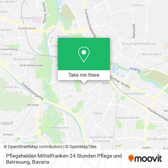 Карта Pflegehelden Mittelfranken 24 Stunden Pflege und Betreuung