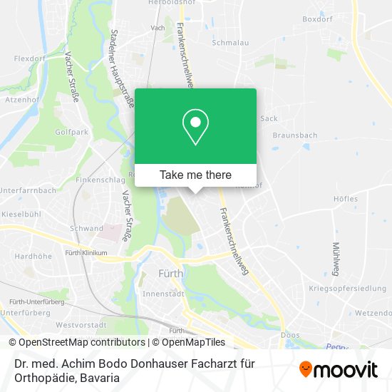 Dr. med. Achim Bodo Donhauser Facharzt für Orthopädie map
