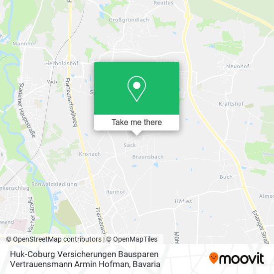 Huk-Coburg Versicherungen Bausparen Vertrauensmann Armin Hofman map