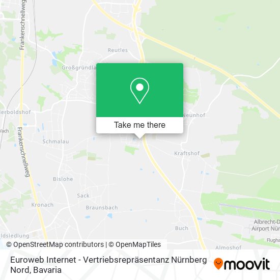 Euroweb Internet - Vertriebsrepräsentanz Nürnberg Nord map