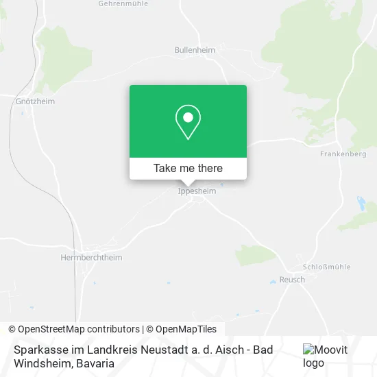 Карта Sparkasse im Landkreis Neustadt a. d. Aisch - Bad Windsheim