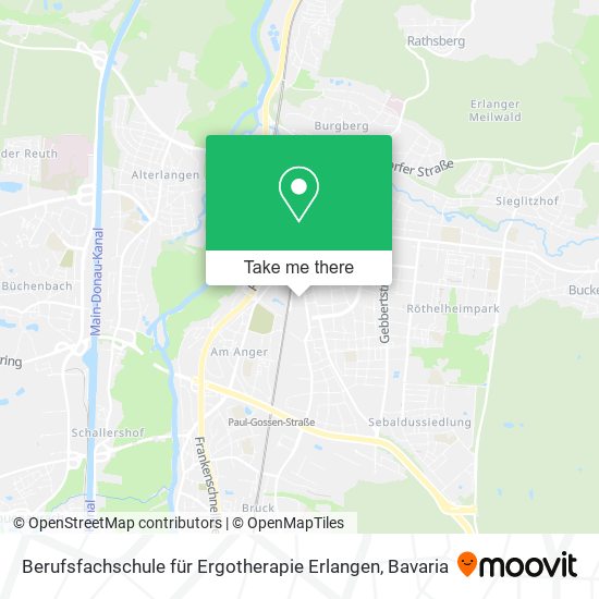 Карта Berufsfachschule für Ergotherapie Erlangen