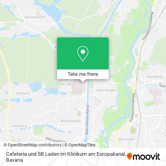 Карта Cafeteria und SB Laden im Klinikum am Europakanal