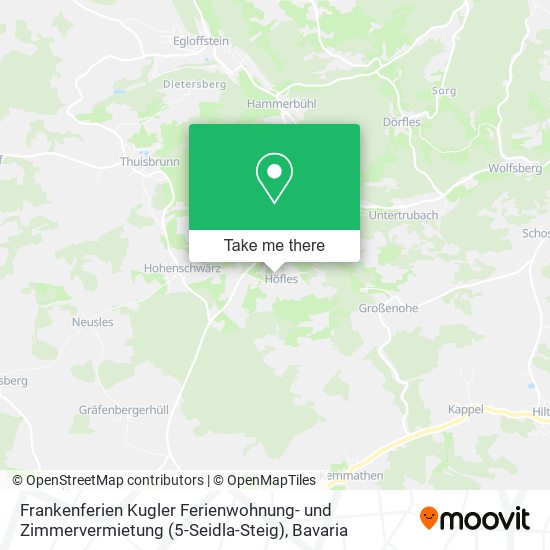 Карта Frankenferien Kugler Ferienwohnung- und Zimmervermietung (5-Seidla-Steig)