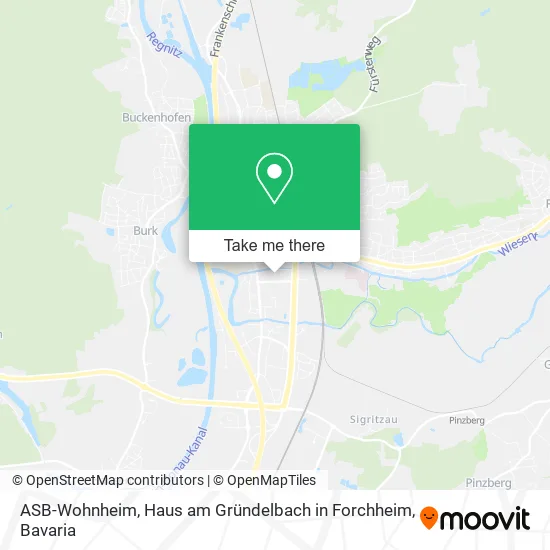 Карта ASB-Wohnheim, Haus am Gründelbach in Forchheim