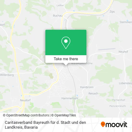Карта Caritasverband Bayreuth für d. Stadt und den Landkreis