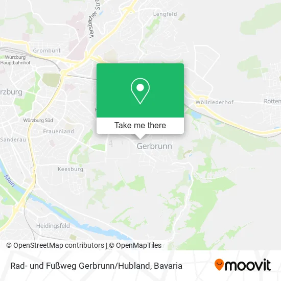 Карта Rad- und Fußweg Gerbrunn / Hubland