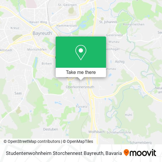Studentenwohnheim Storchennest Bayreuth map