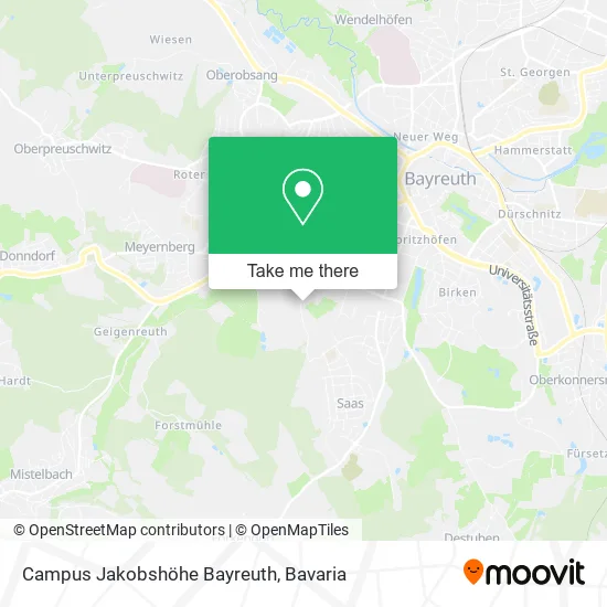 Карта Campus Jakobshöhe Bayreuth