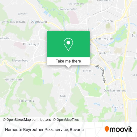 Namaste Bayreuther Pizzaservice map