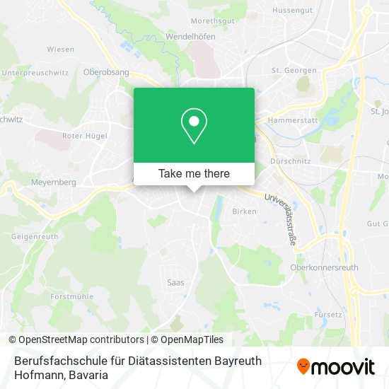 Berufsfachschule für Diätassistenten Bayreuth Hofmann map