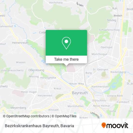 Bezirkskrankenhaus Bayreuth map