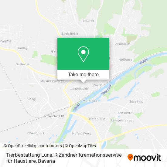 Tierbestattung Luna, R.Zandner Kremationsservise für Haustiere map