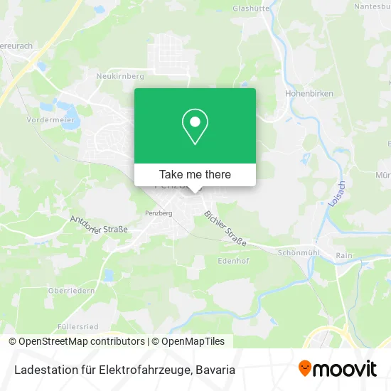 Карта Ladestation für Elektrofahrzeuge