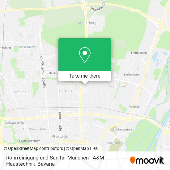 Карта Rohrreinigung und Sanitär München - A&M Haustechnik