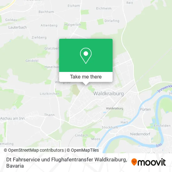 Карта Dt Fahrservice und Flughafentransfer Waldkraiburg