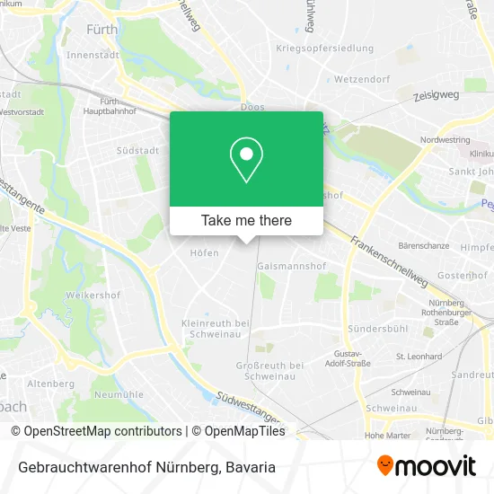 Карта Gebrauchtwarenhof Nürnberg