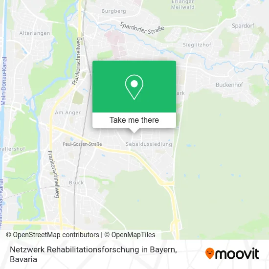 Карта Netzwerk Rehabilitationsforschung in Bayern