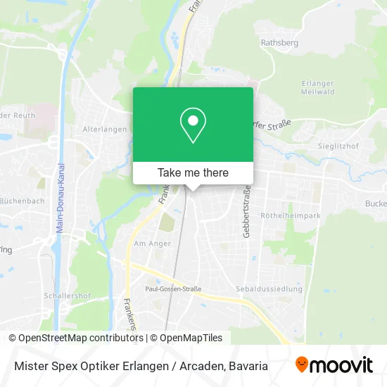 Карта Mister Spex Optiker Erlangen / Arcaden