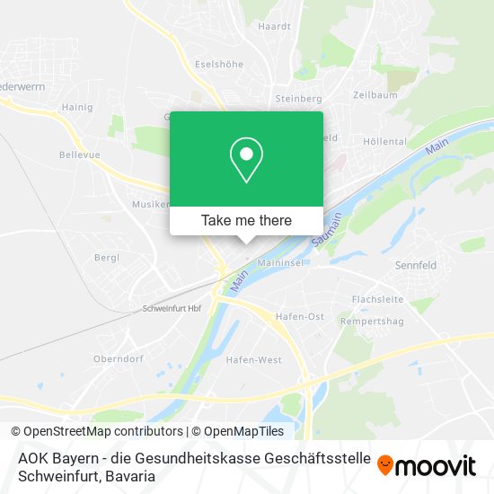 AOK Bayern - die Gesundheitskasse Geschäftsstelle Schweinfurt map