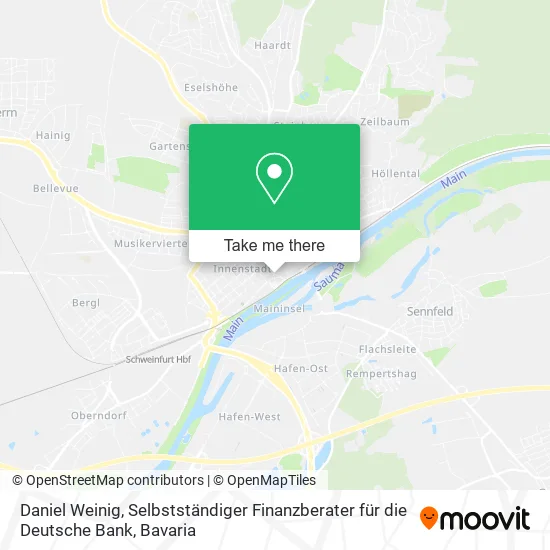 Карта Daniel Weinig, Selbstständiger Finanzberater für die Deutsche Bank