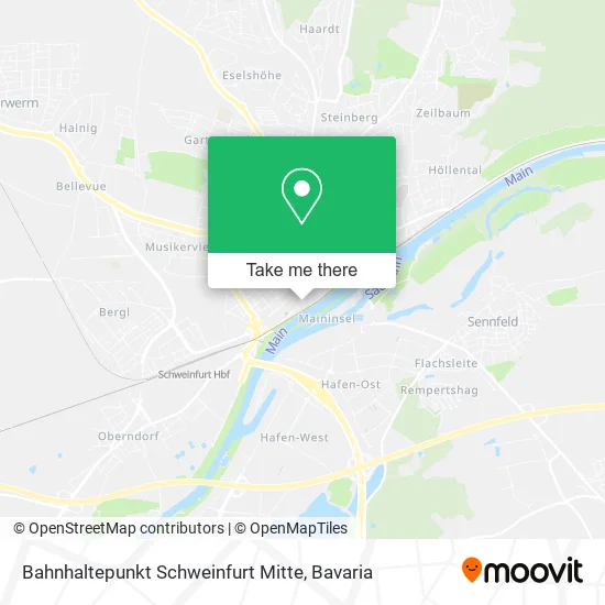 Карта Bahnhaltepunkt Schweinfurt Mitte