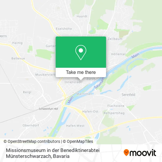 Карта Missionsmuseum in der Benediktinerabtei Münsterschwarzach
