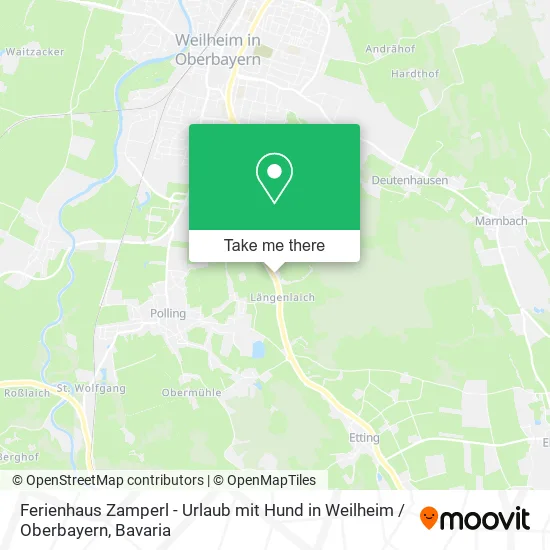 Карта Ferienhaus Zamperl - Urlaub mit Hund in Weilheim / Oberbayern
