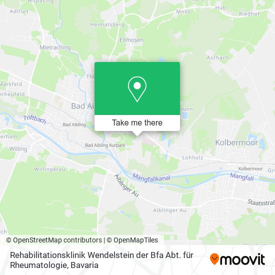 Rehabilitationsklinik Wendelstein der Bfa Abt. für Rheumatologie map