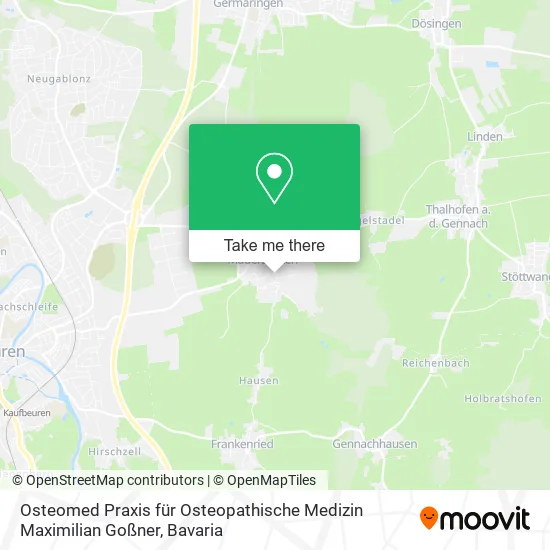 Карта Osteomed Praxis für Osteopathische Medizin Maximilian Goßner