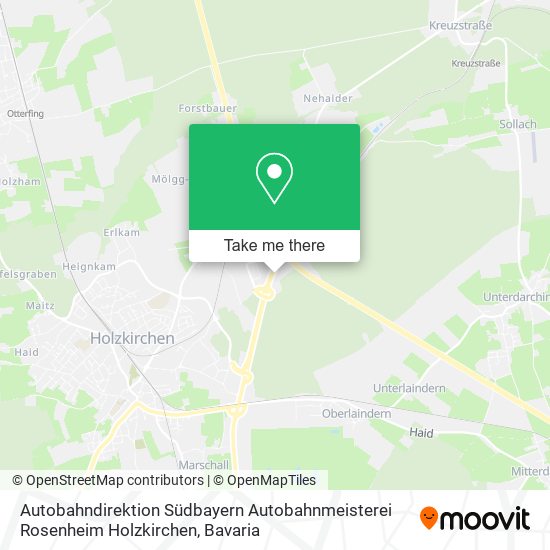 Карта Autobahndirektion Südbayern Autobahnmeisterei Rosenheim Holzkirchen