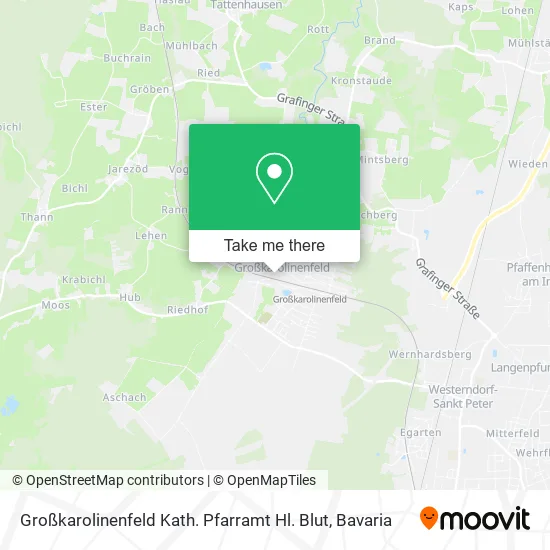 Карта Großkarolinenfeld Kath. Pfarramt Hl. Blut