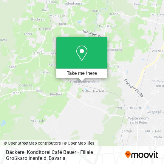 Bäckerei Konditorei Café Bauer - Filiale Großkarolinenfeld map