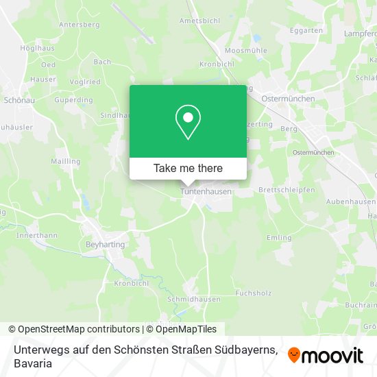 Unterwegs auf den Schönsten Straßen Südbayerns map