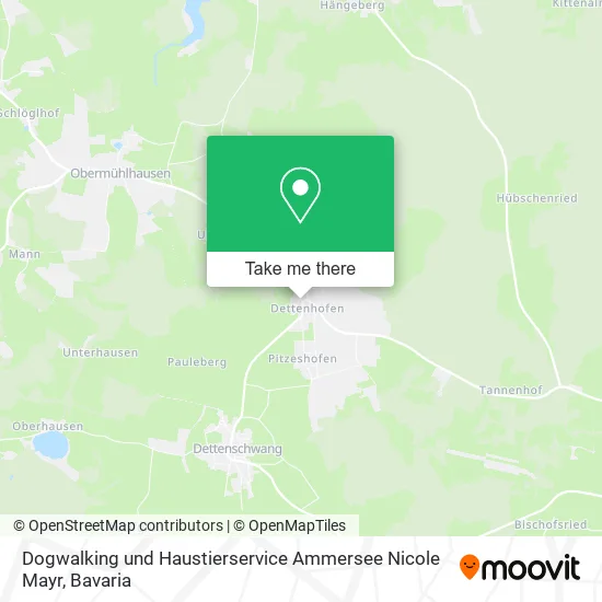 Карта Dogwalking und Haustierservice Ammersee Nicole Mayr