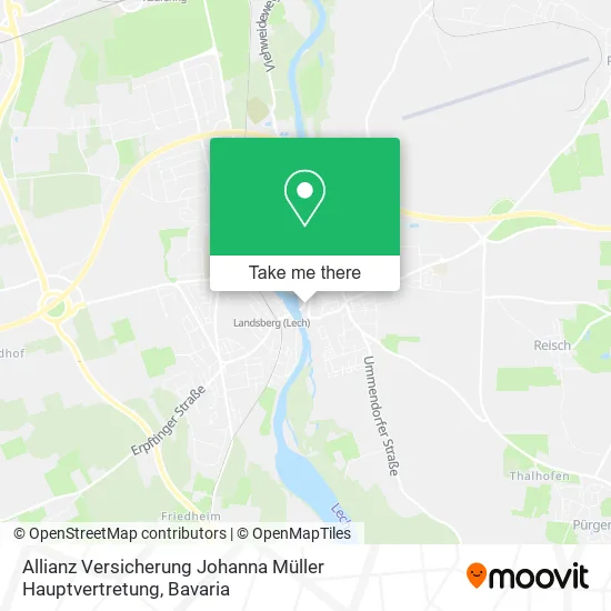 Карта Allianz Versicherung Johanna Müller Hauptvertretung