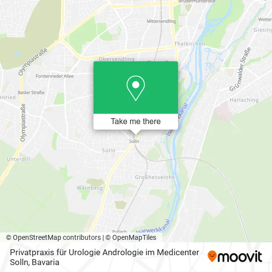 Карта Privatpraxis für Urologie Andrologie im Medicenter Solln