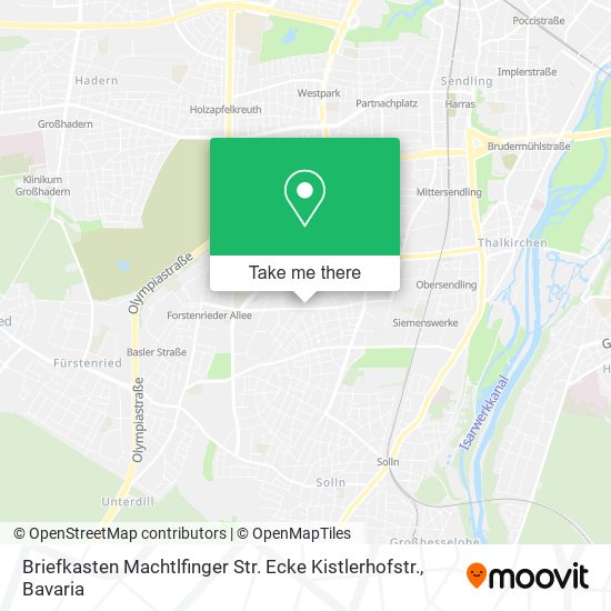 Briefkasten Machtlfinger Str. Ecke Kistlerhofstr. map