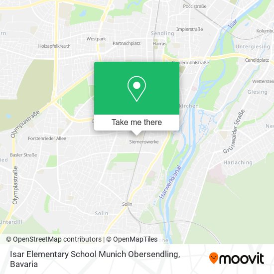 Isar Elementary School Munich Obersendling map