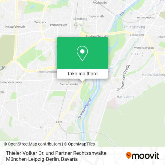 Карта Thieler Volker Dr. und Partner Rechtsanwälte München-Leipzig-Berlin