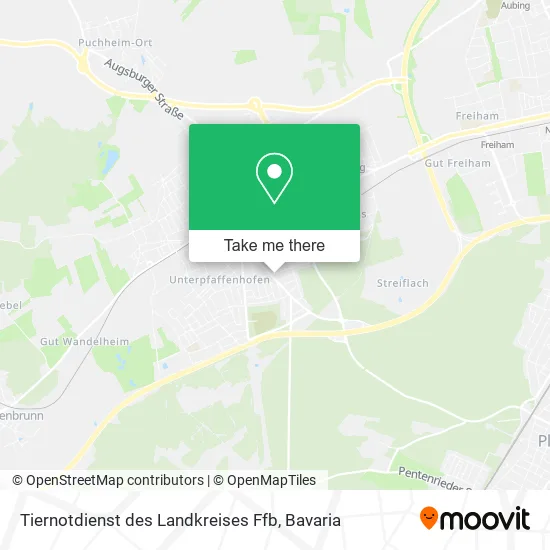 Карта Tiernotdienst des Landkreises Ffb