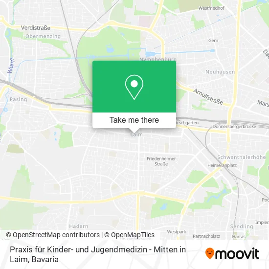 Карта Praxis für Kinder- und Jugendmedizin - Mitten in Laim
