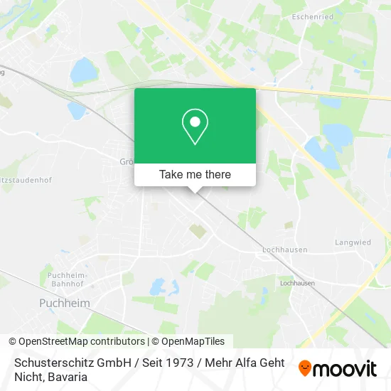 Карта Schusterschitz GmbH / Seit 1973 / Mehr Alfa Geht Nicht