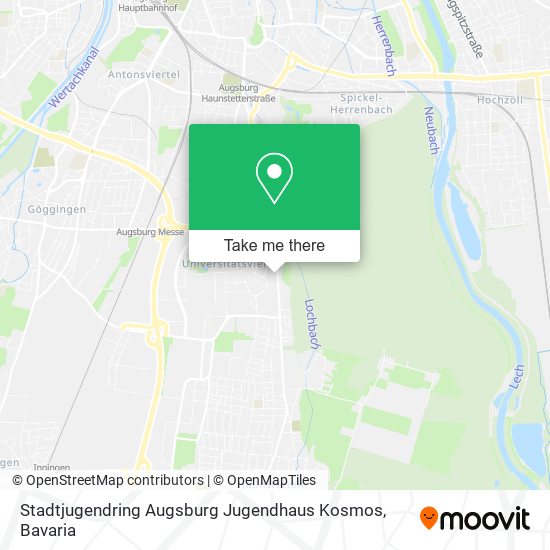 Stadtjugendring Augsburg Jugendhaus Kosmos map