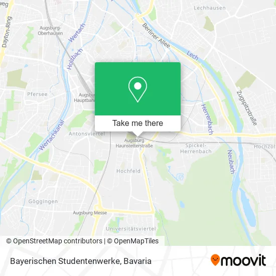 Карта Bayerischen Studentenwerke