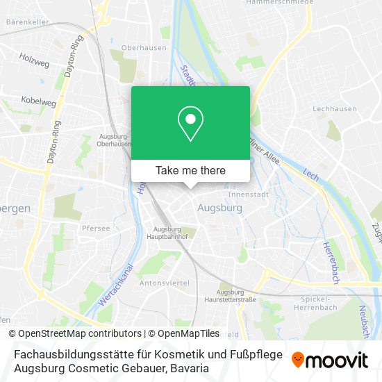 Fachausbildungsstätte für Kosmetik und Fußpflege Augsburg Cosmetic Gebauer map