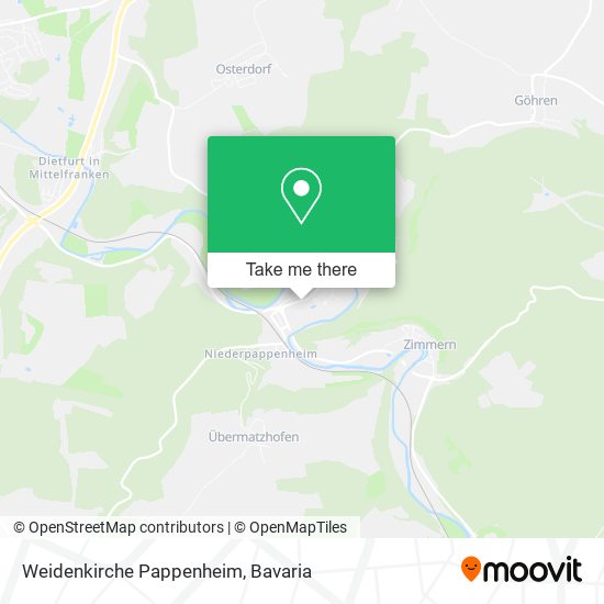 Weidenkirche Pappenheim map
